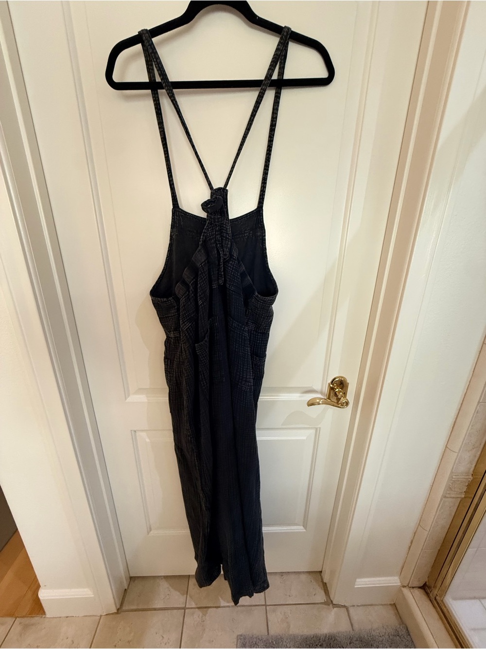 easel Black Backless Strappy Jumpsuit with Tie Detail